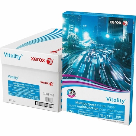 Xerox Vitality Multipurpose Printer Paper, 92 Brightness, 11in x 17in, 20 lb Basis Weight, 75 g/m2, 500PK 3R03761