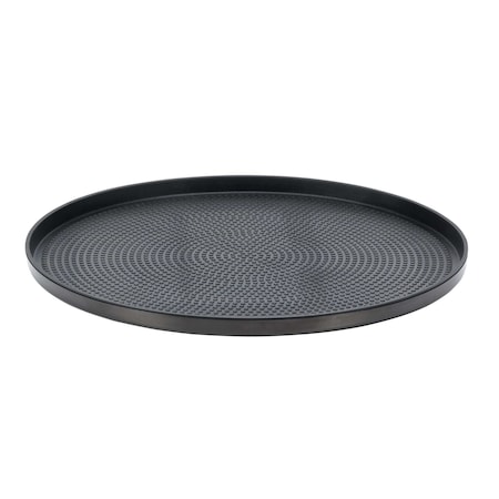 Service Ideas Modern Edge Round Serving Tray, 12in diamater, Black Onyx TRME12RIBX
