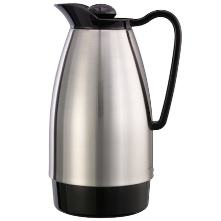 Service Ideas Classic Carafe, Stainless Vacuum Insulation, 1 Liter, Stainless Steel CGCS10SS