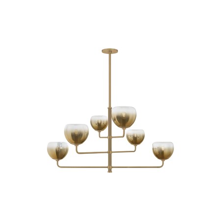 Troy Lighting August 45in wide 6 Light Chandelier in Patina Brass F3745-PBR