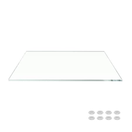 Fab Glass And Mirror 24X36in Rectangle Ultra Clear Glass Table Top, Flat Edge, Low Iron Extra Clear Tempered Glas LI-24x36REC6THFL