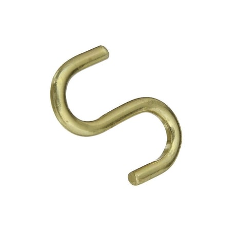 National Hardware V2077 Series Open S-Hook, 10 lb Working Load, 3/8 in Dia Wire, Brass, 3PK N121-806