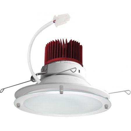 Elco Lighting 6in LED Light Engine, Drop Glass Trim, 1250lm, 3500K, White E612C1235W2