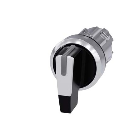 Siemens Selector switch, illuminable, 22 mm, round, metal, shiny, white 3SU1052-2CM60-0AA0