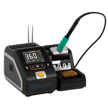 Pce Instruments Soldering station, 200 W with 212-842 deg. F range and 2.5 in TFT display, 110-250V AC PCE-SST 200