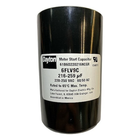 Dayton Motor Start Capacitor, Round 6FLV9