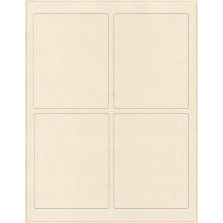 Elevate Packaging 3.75 x 4.75 in. Compostable Rectangle Labels, Blank  Layflat Sheets, Sugarcane, 25PK LC1622