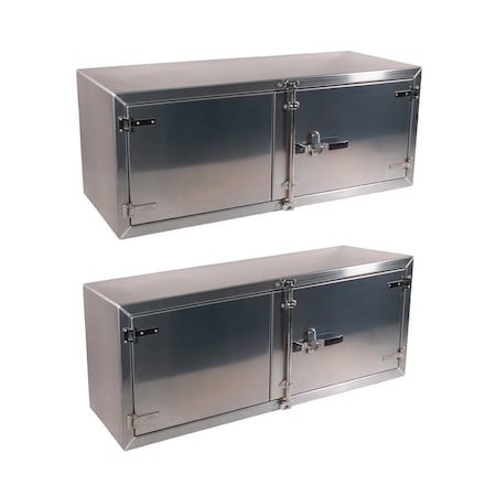 Mytee Products 24inx24inx60in Aluminum Trailer Underbody Tool Box w/ Double Door & Paddle Lock, 2PK TBAL242460-PLALx2