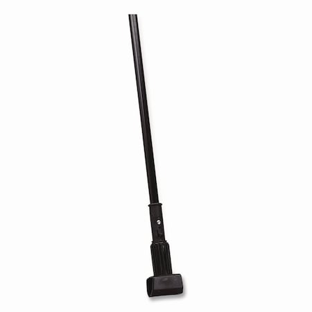 Carlisle Foodservice Vinyl Coated Jaw Style Metal Mop Handle, 1" dia x 60", Black 3697000