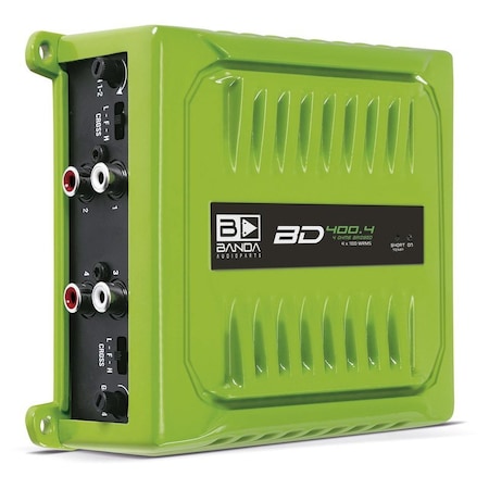 Banda Four Channel 100 watt RMS Car Audio Amplfier with optional use low or high pass filter GREEN BD400.4GREEN