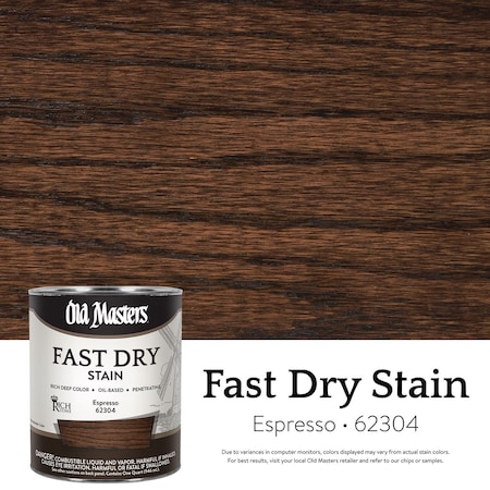 Old Masters Semi-Transparent Espresso Oil-Based Alkyd Fast Dry Wood Stain 1 qt 62304