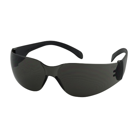 Bouton Optical Rimless Safety Glasses with Black Temple, Gray Lens and Anti-Scratch Coating 250-00-0001