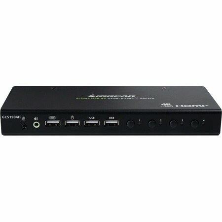Iogear 4-PORT 4K KVM SWITCH WITH HDMI CONNECTION, USB 2.0 AND AUDIO - CONTROL UP TO 4 P GCS1904H