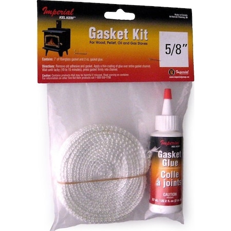 Imperial Gasket Tape Kit, 7 ft L, 34 in W, Fiberglass Pack GA0011