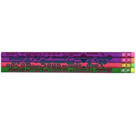J.R. Moon Pencil Thermo Happy Birthday Pencils, Assorted, 12PK JRM1505B-12