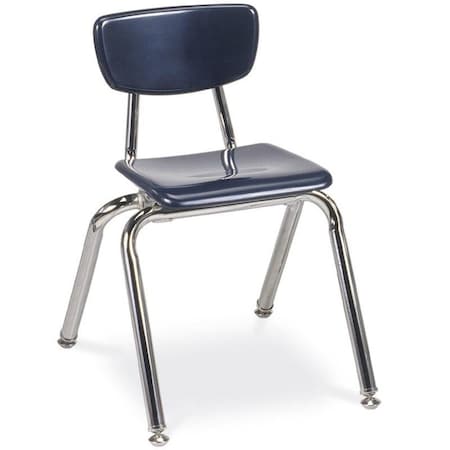 Virco 3000 Series 14" Classroom Chair, Kindergarten - 2nd Grade with Nylon Glides - Black Seat 3014