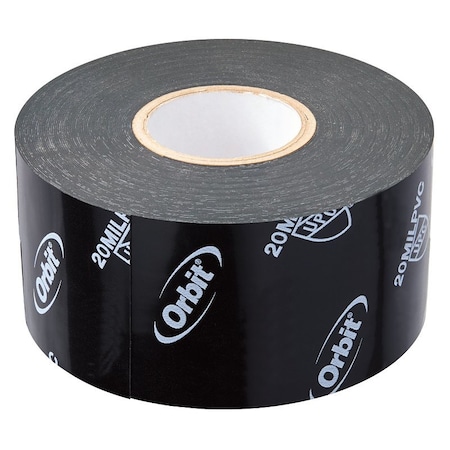 Orbit Pipe Wrap Tape, 50 ft L, 2 in W, PVC, Black 53550