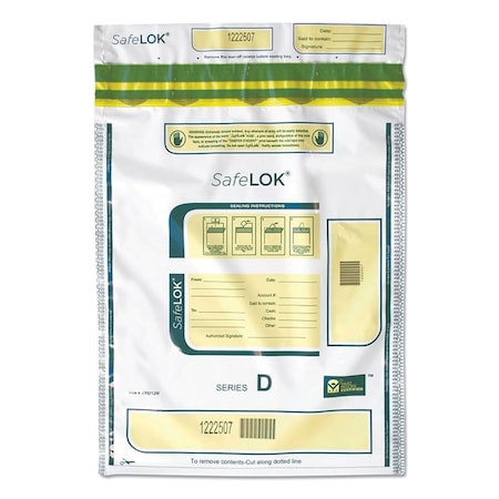 Safelok Series D Deposit Bags, 12 x 16, White, 100PK 585094