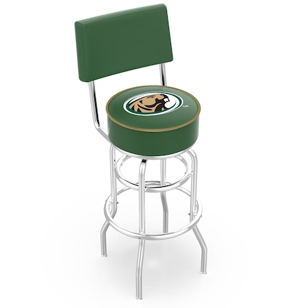 Holland Bar Stool Co 25" Chrome 2-Ring Bemidji State Swivel Bar Stool, Back L7C425BmijSt