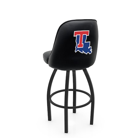 Holland Bar Stool Co Logo Grizzly Louisiana Tech 30 in. Swivel Bar Stool with Black Wrinkle Finish L048