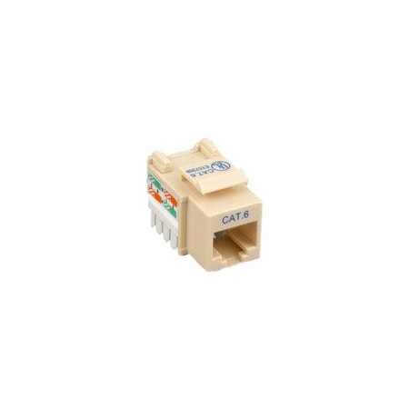 Cable Wholesale Cat6 Keystone Jack, Beige/Ivory, RJ45 Female to 110 Punch Down 326-121IV