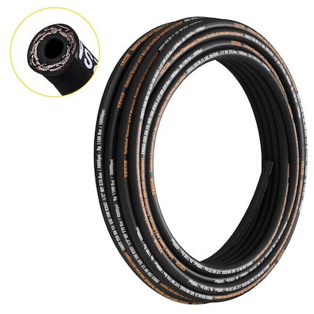 Vevor Hydraulic Hose Coiled Hydraulic Hose 100ft R2 Bulk Hydraulic Hose 5800 PSI 6*2*30.5m
