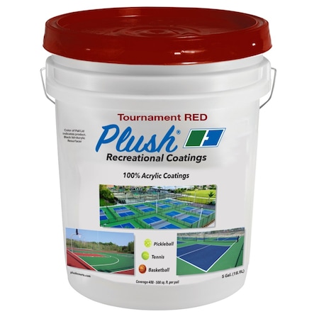 Plush 5 gal. Surface Coating, Plushcolor, Red, 5 gal., Red, Water Base 32001
