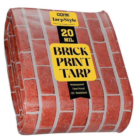 Core Tarps Extreme Heavy Duty 20 Mil Tarp Cover, Waterproof, UV Resistant Bricks/Black 30ft X 60ft CT-709-30X60