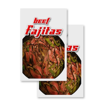 Signmission Beef Fajitas, Vinyl Decals Only 24 Inch x 36 Inch, Vinyl Decal, 2PK DSB-2436-2PACK-Beef Fajitas