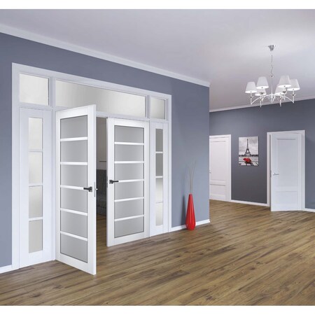 Sartodoors Interior Solid French Double Doors White Solid Core Modern Interior VEREGIO7602DD-WS-36