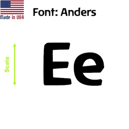 Aacc Self-Adhesive Vinyl Letter: e, Scale: 8 cm. Color: Black Font: Anders by, 4PK AACC-Anders-le-Black-M8x4