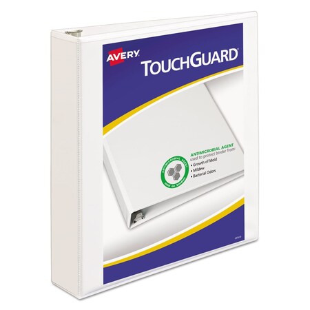 Avery TouchGuard Protection Heavy-Duty View Binders with Slant Rings, 3 Rings, 1.5 in. Cap, 11x8.5, White 17142