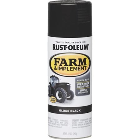 Zinsser Rustoleum Farm Paint, Gloss Black - 12 oz 280123