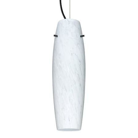 Besa Lighting Besa Suzi Pendant, Carrera, Black Finish, 1x 9W LED 1KX-489719-LED-BK