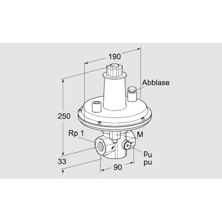 Honeywell Kromschroder Pressure Regulator - VAR 25R05, DN 25-150, 10-1000 mbar KS86054011