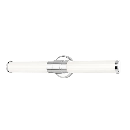 Z-Lite Warwick 1 Light Vanity, Chrome/Opal White, 25.25 In W x 4.75 In H 1020-25W-CH-LED