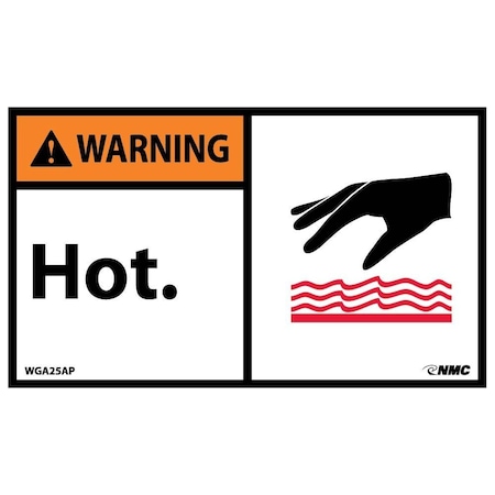 Nmc Warning Hot Label, Pk5, WGA25AP WGA25AP