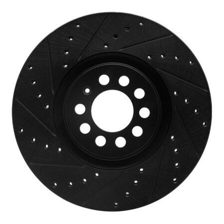 Dynamic Friction Co DFC Brake Rotor - Drilled and Slotted - Black 633-74021L
