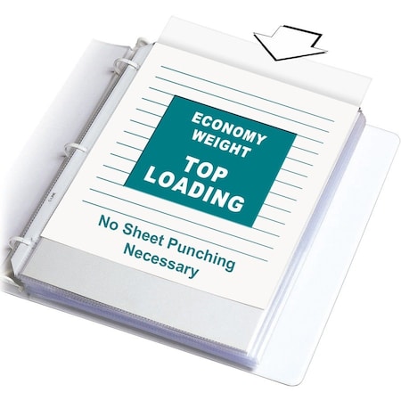 C-Line Products 8-1/2" x 11" Reduced Glare Economy Weight Poly Sheet Protectors, 100/BX 62017