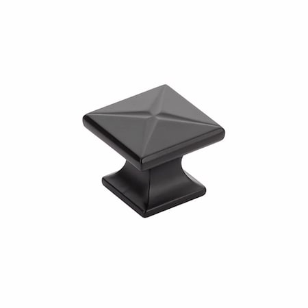 Schaub 1-3/8in Northport Square Cabinet Knob Matte Black Finish 215-MB