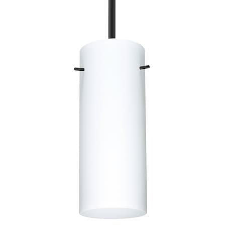 Besa Lighting Besa Stilo 10 Stem Pendant, Opal Matte, Black Finish, 1x 9W LED 1TT-412307-LED-BK