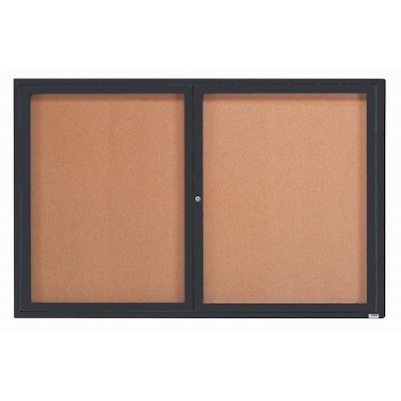 Aarco Illuminated Enclosed Bulletin Board w/ Bronze Anodized Al Frame, 48''Hx72''W DCC4872RIBA