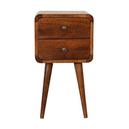 Homeroots 22" Brown Solid Wood Two Drawer Nightstand 642276