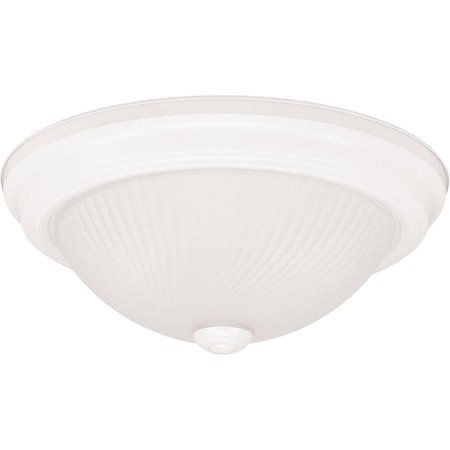 Home Impressions 13'' White Incandescent Flush Mount Ceiling Light Fixture with Frosted Swirl Glass IFM213WH