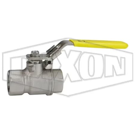 Dixon 2 pc Ball Valve, 1/2 in Nominal, FNPT End Style, 316 SSss Steel Body, Full Port, PTFE Seal Soft DSBV50