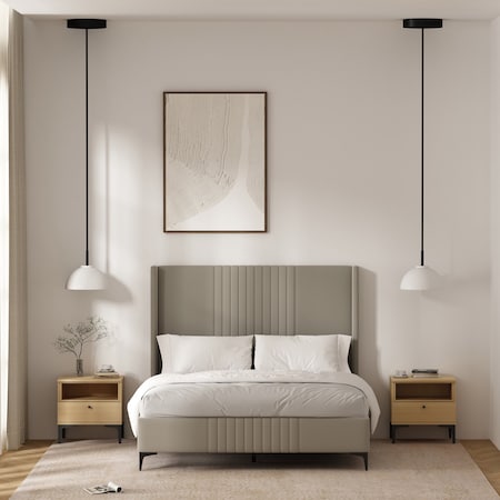 Manhattan Comfort Amara Nightstand in Natural Oak- Set of 2 2-NS006-NA