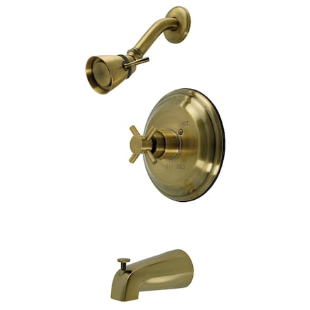 Kingston Brass Single-Handle Pressure Balanced Tub and Shower Faucet, Antique Brass KB2633DX