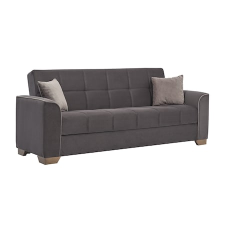 Homeroots 90" Brown Chenille Sleeper Sofa And Toss Pillows 607122