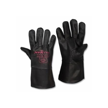Tillman TIG Welding Gloves, 44, Super Premium Top Grain Kidskin, XL, Onyx, 4 in L Straight Cuff, 6PK 724-44XL
