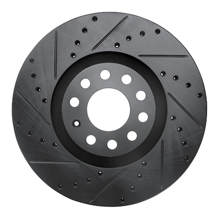 Dynamic Friction Co DFC Brake Rotor - Drilled and Slotted - Black 633-73036L
